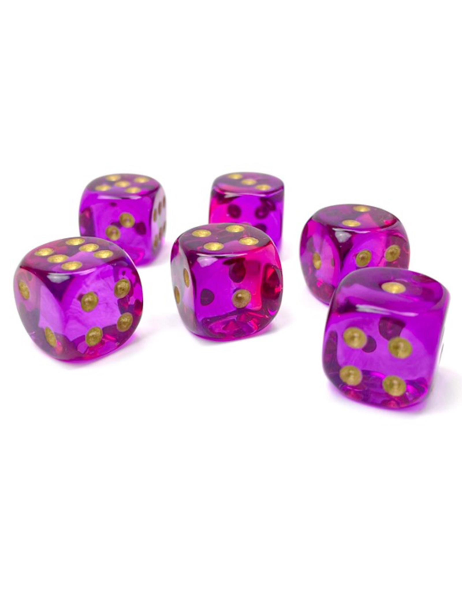Chessex Chessex: 16mm D6 - Gemini - Translucent Red-Violet w/ Gold