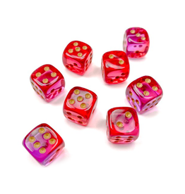 Chessex Chessex: 12mm D6 - Gemini - Translucent Red-Violet w/ Gold