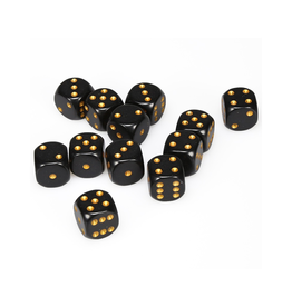 Chessex Chessex: 16mm D6 - Opaque - Black w/ Gold