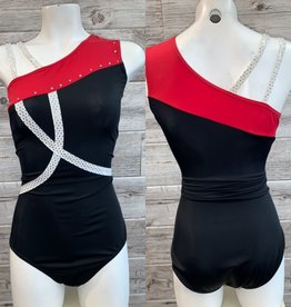 WEISSMAN MAILLOT GYMNASTIQUE NOIR/ROUGE AD