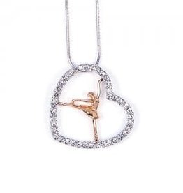 Dasha Designs COLLIER BALLERINE DANS UN GRAND COEUR