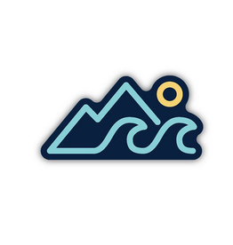 Mountains Wave Sun Sticker