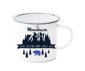Camping Tasse Becher MUGSY I Emaille Tasse 330ml The Mountains are calling never stop exploring Camping Tasse Becher MUGSY I Emaille Tasse 330ml The Mountains are calling never stop exploring