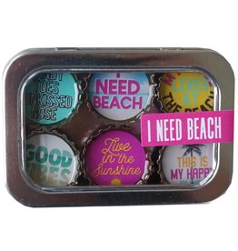 I Need Beach Magnet - Six Pack
