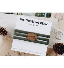 Traveling Penny Appalachian Trail Cloth Wrap Bracelet