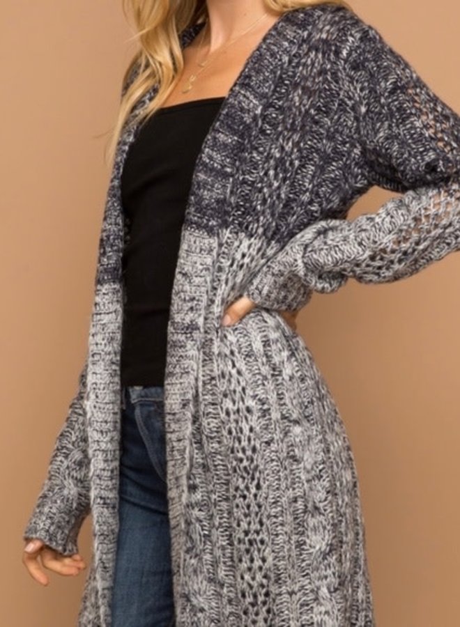 long grey cardi