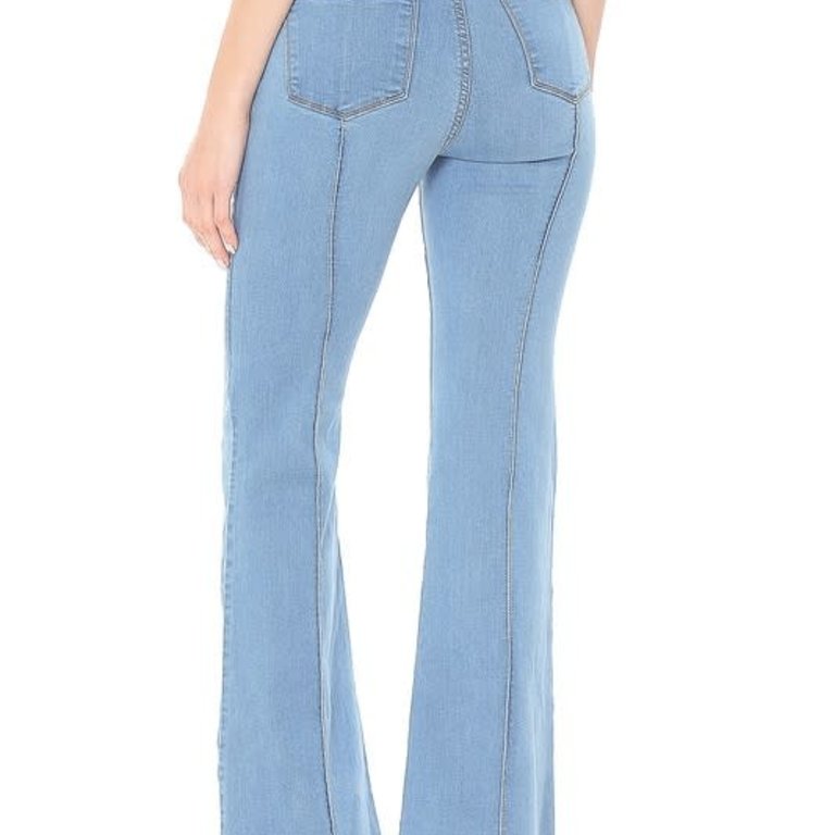 The Good Ol' Proud Mary Glass Blue Pin-Tuck Flares