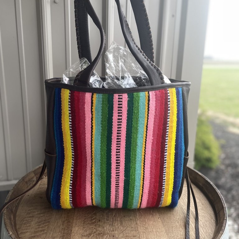 The Noble Indy Serape Saddle Blanket Leather Tote