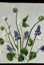 Trivet or Tile 6" Square Grape Hyacinth Anemone Fiddlehead