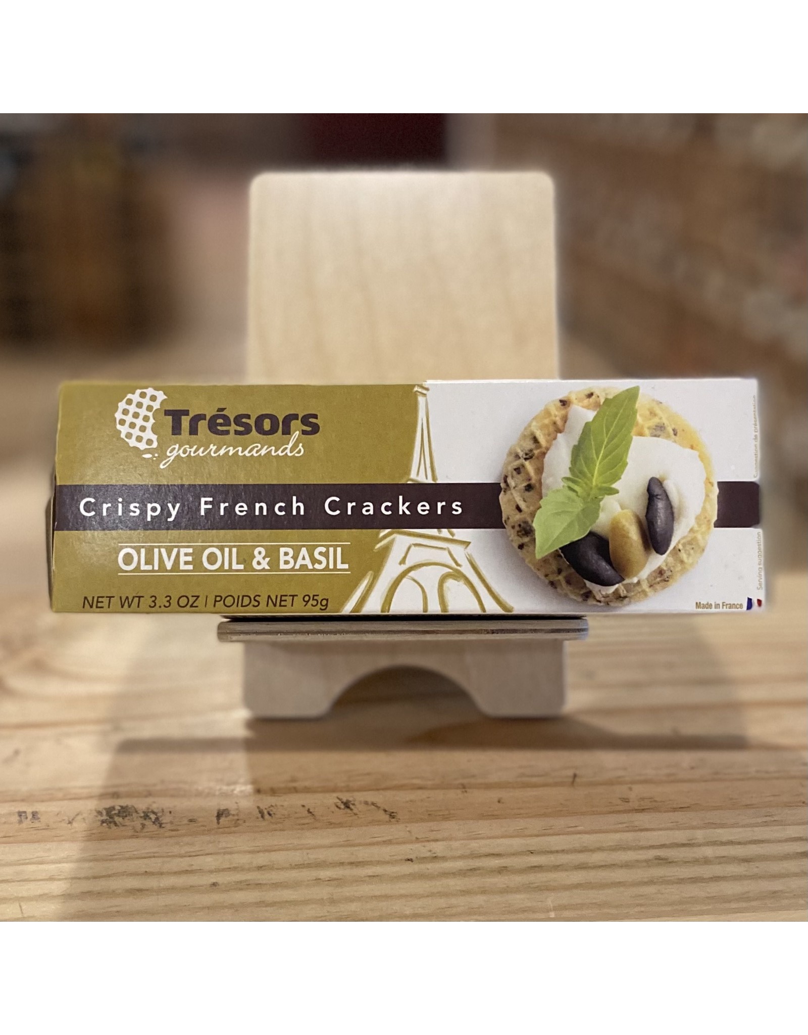 Cracker Tresors Gourmands Crispy French Crackers w/Olive Oil and Basil - France