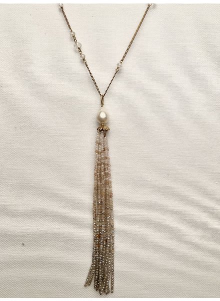 Chan Luu Crystal Tassel Long Necklace