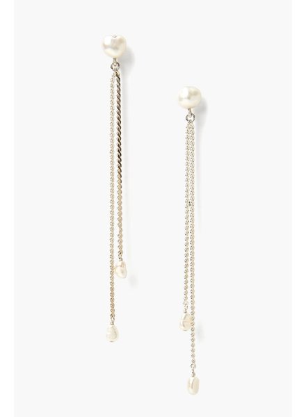 Chan Luu Silver Rope & Pearl Earrings