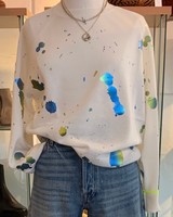 Brodie Cashmere Mini Foil Splatter Sweater