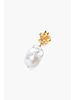 Chan Luu Gold Hibiscus Pearl Drop Earrings
