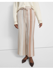Theory Striped Twill Wide Crop Pant