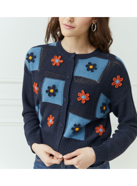 Autumn Cashmere Hand Crochet Front Cardigan