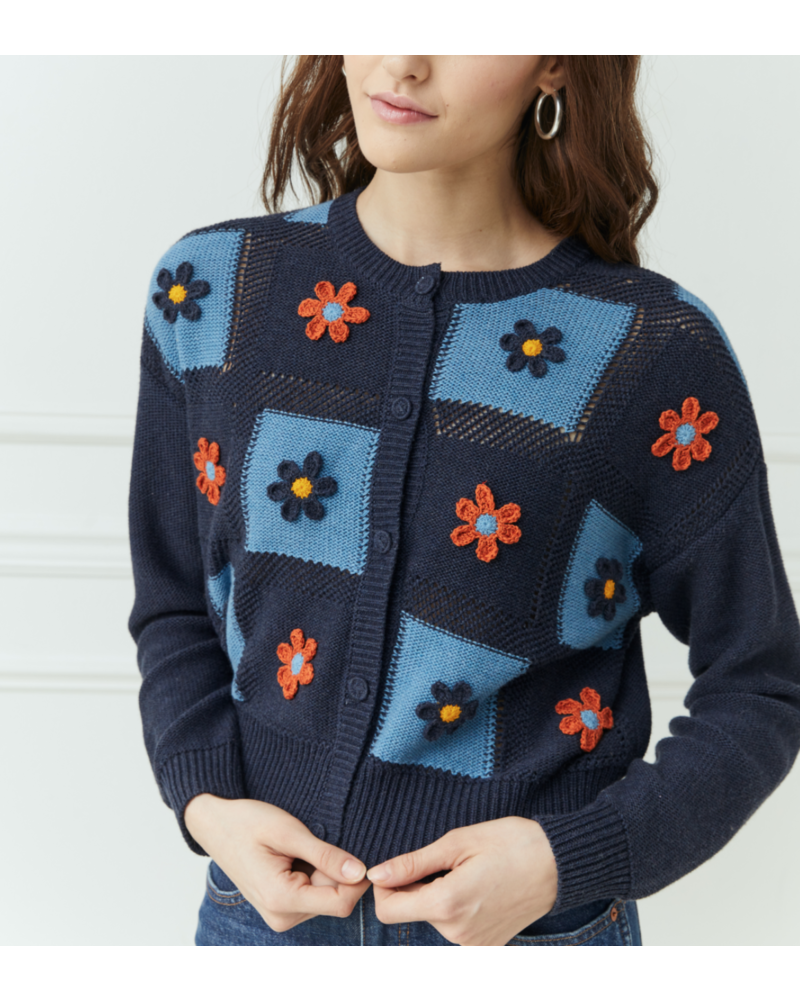 Autumn Cashmere Hand Crochet Front Cardigan