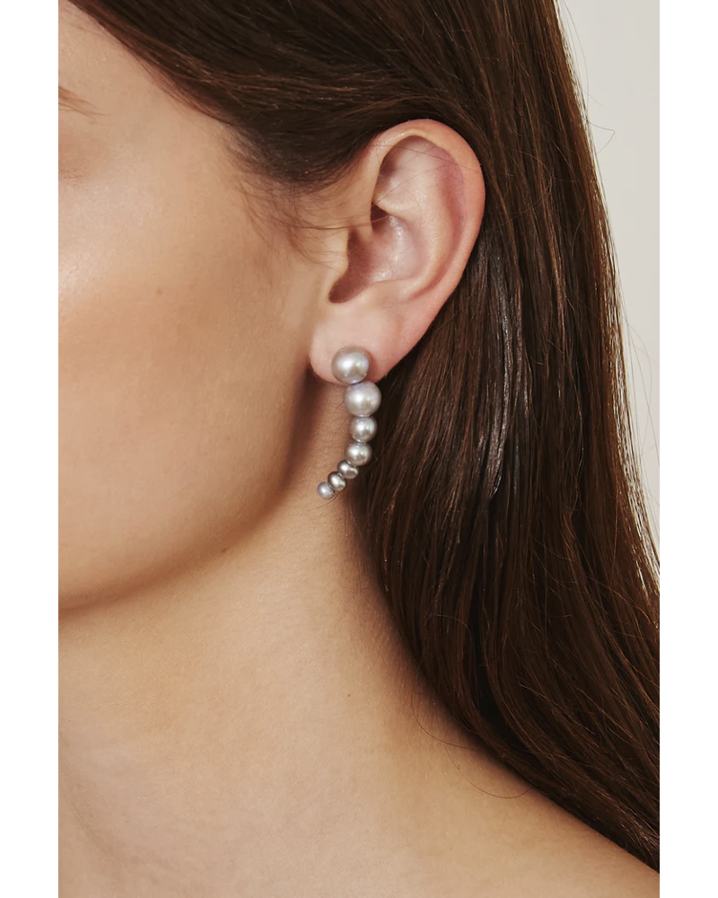 Chan Luu Grey Pearl Fountain Earrings