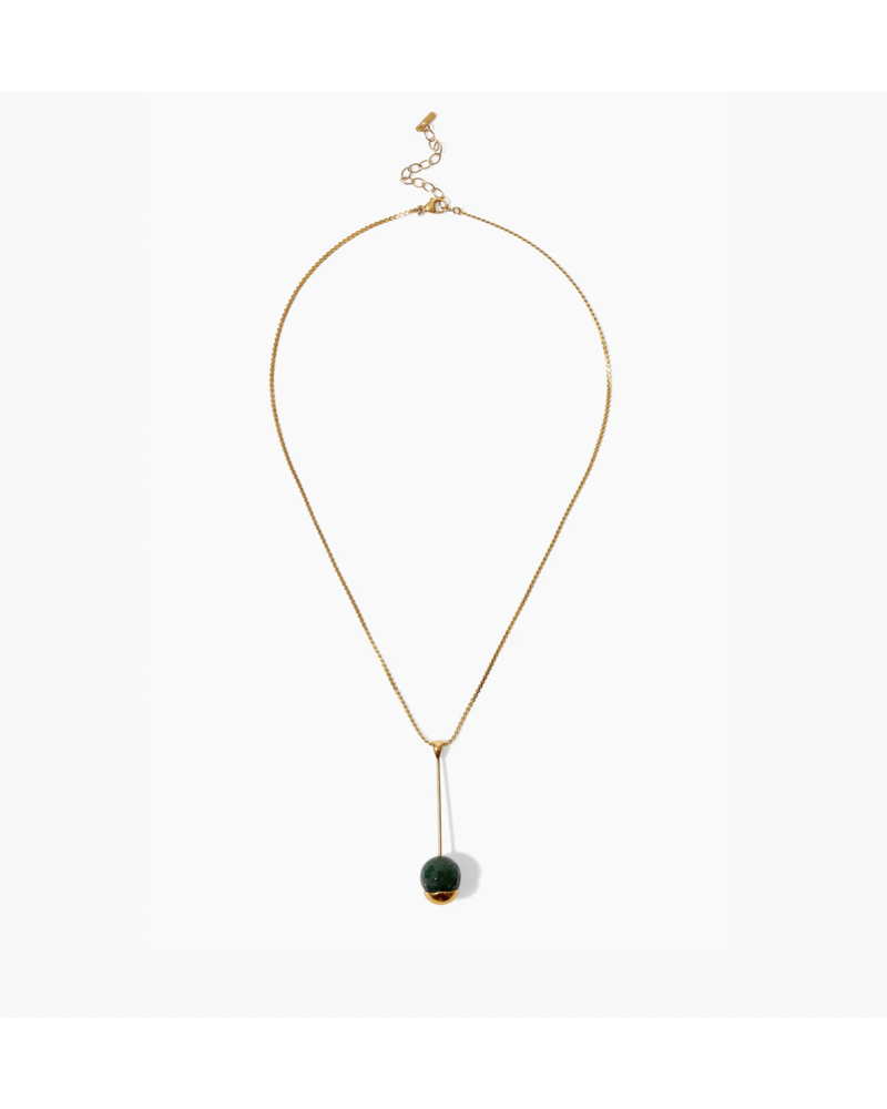 Chan Luu Gold-Dipped Indian Aventurine Pendant Necklace
