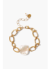 Chan Luu Gold White Pearl Link Bracelet