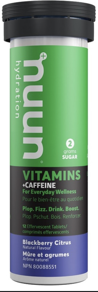 Nuun NUUN Hydration Vitamins + Caffeine , Effervescent tablets , Blackberry Citrus (12 tabalets)