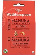 Wedderspoon Manuka Honey Drops, Ginger, 120g