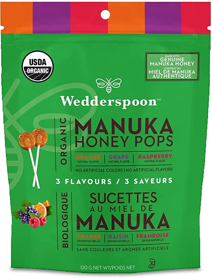 Manuka Honey Manuka Honey Pops, 3 Flavours (Orange, Grape, Raspberry), 120g