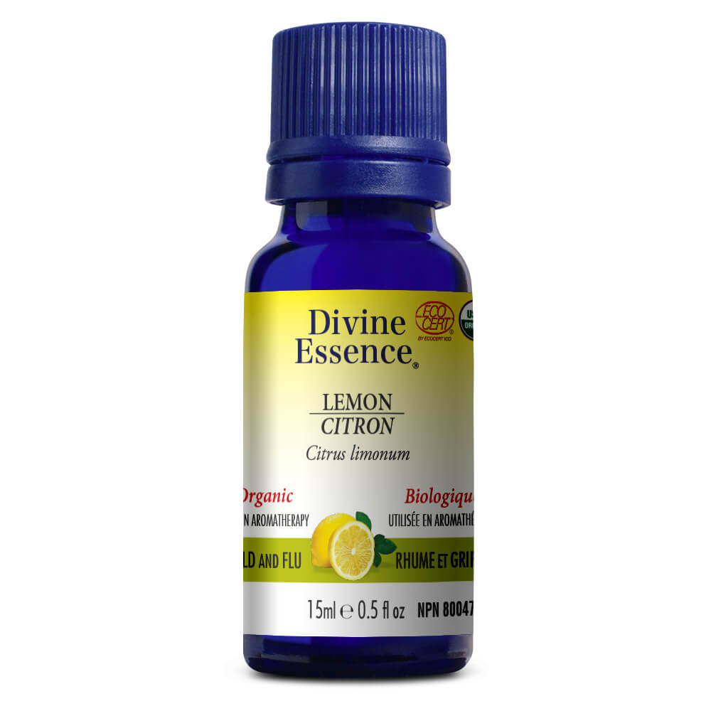 Divine Essence Organic Lemon Essential Oil (15ml)