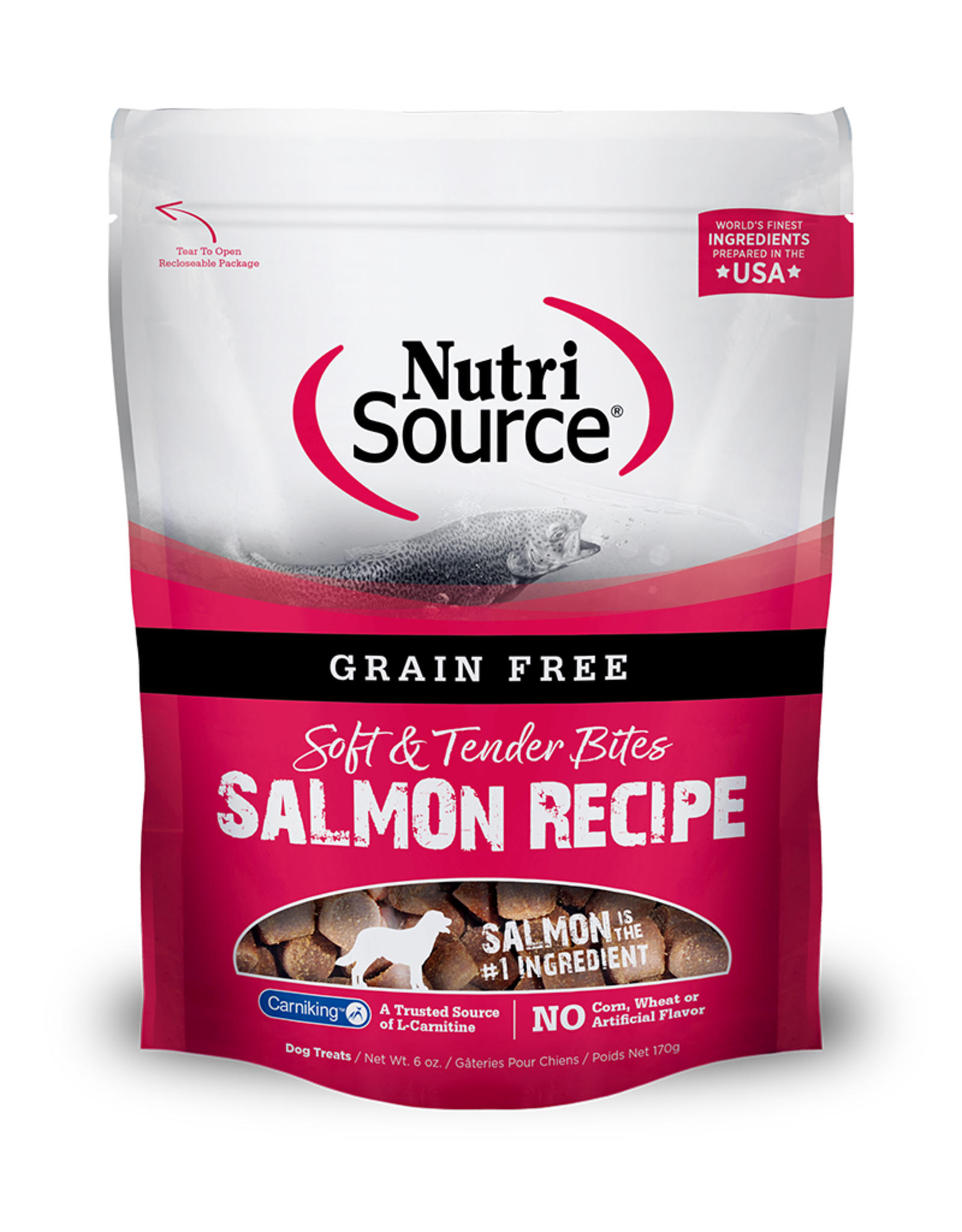 NutriSource Pet Foods NUTRISOURCE SOFT & TENDER BITES SALMON RECIPE 6OZ