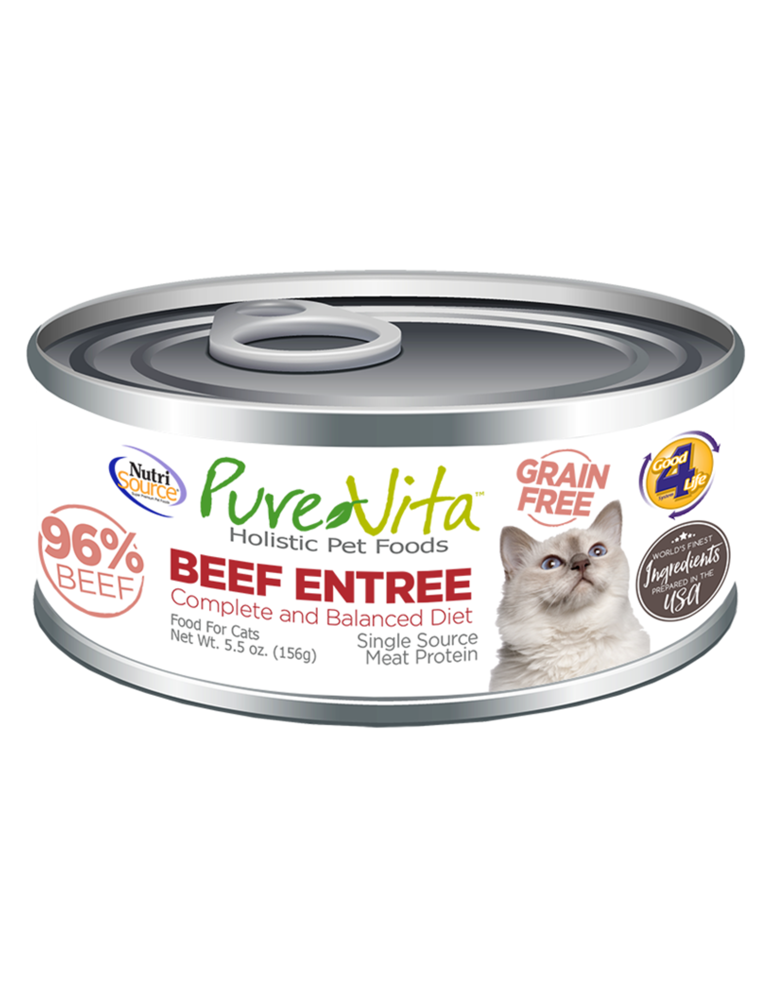 NutriSource Pet Foods PUREVITA CAT BEEF ENTRÉE 5.5OZ