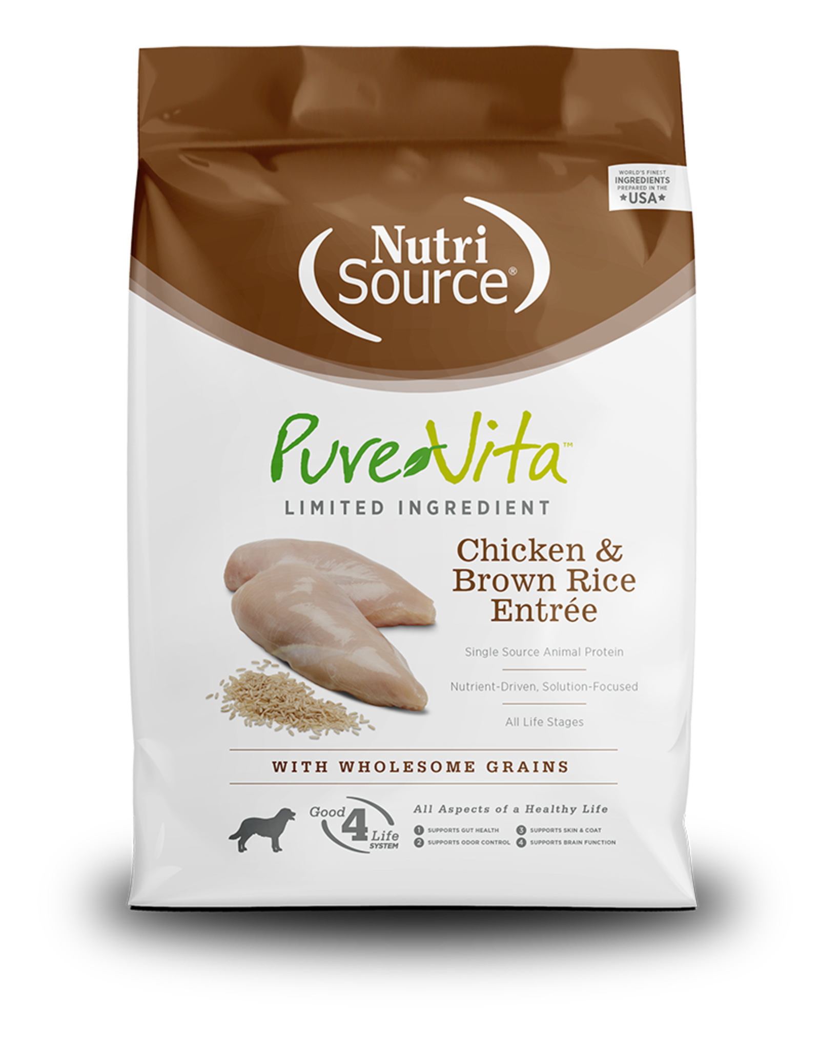 NutriSource Pet Foods PUREVITA DOG CHICKEN & BROWN RICE FORMULA