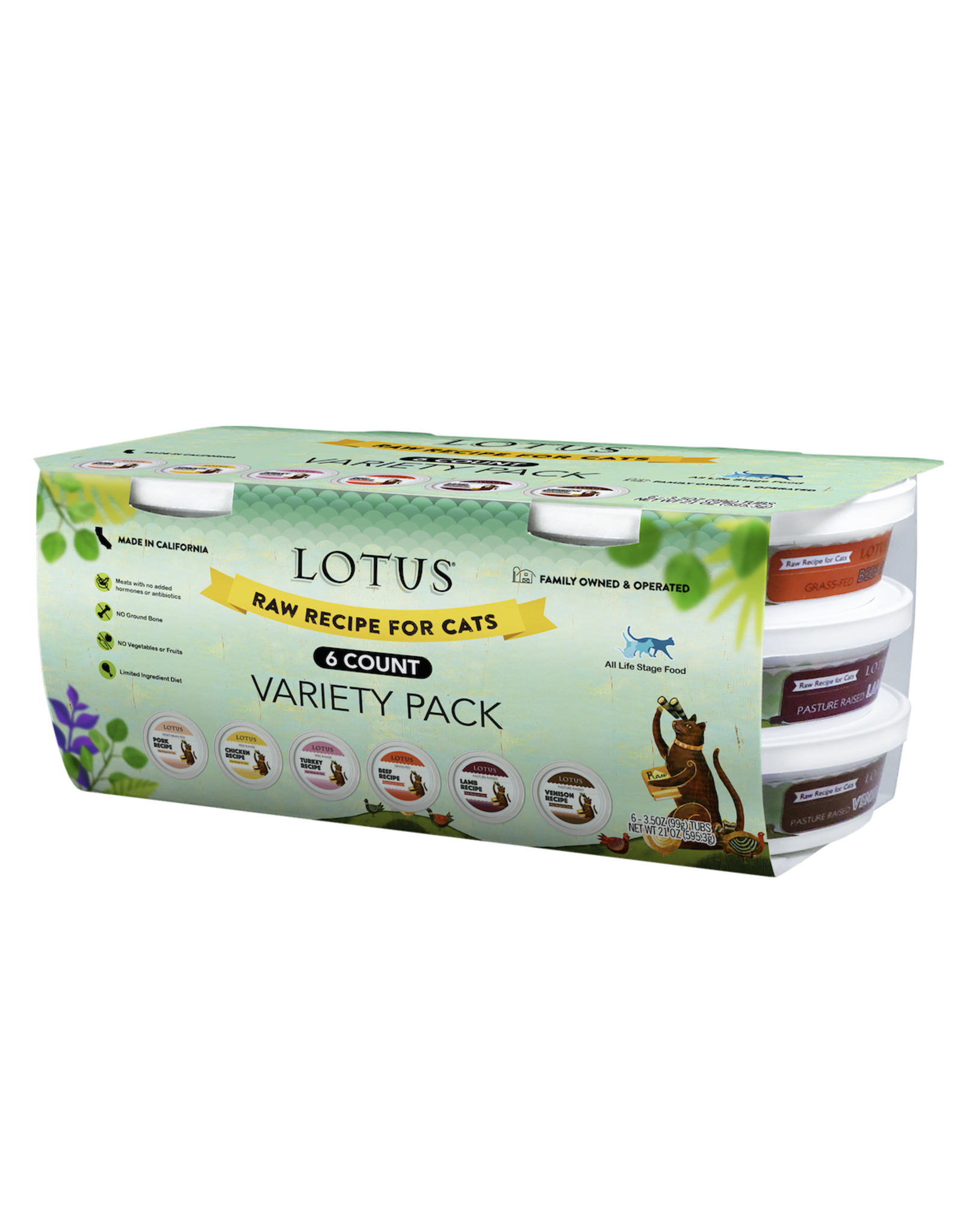 Lotus Pet Foods LOTUS CAT RAW 3.5OZ VARIETY PACK 6-COUNT