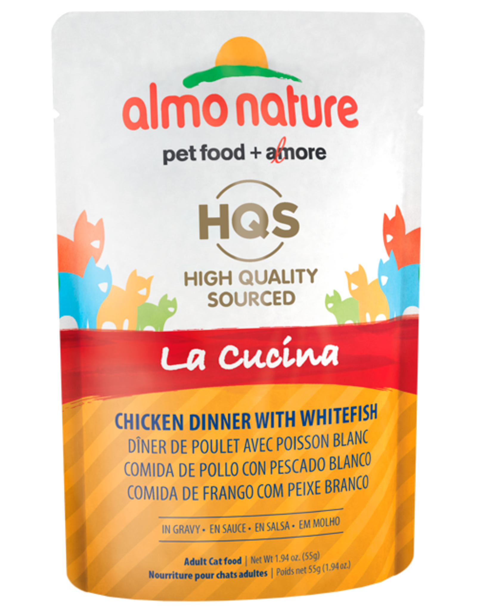 Almo Nature Cat Hqs La Cucina Chicken Dinner With Whitefish In Gravy 1 94oz Case Of 24 Rosie Bunny Bean