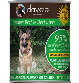 Dave's Pet Food DAVE’S DOG 95% PREMIUM BEEF, BEEF LIVER & BEEF BROTH 12.5OZ