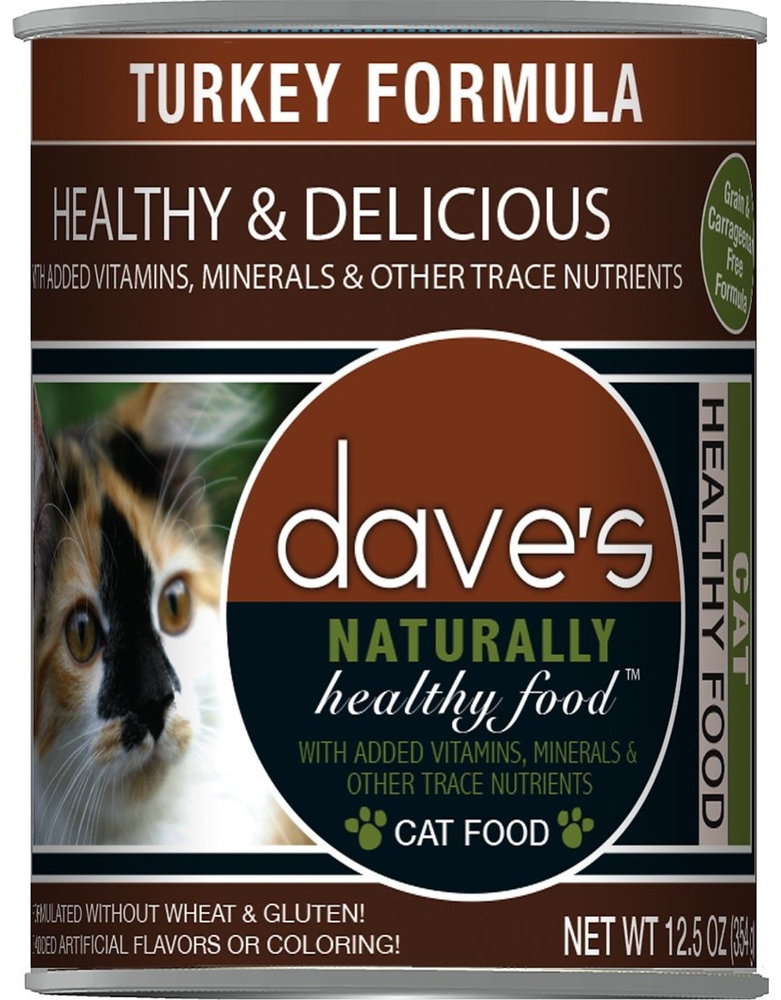 Dave's Pet Food DAVE'S CAT NATURALLY HEALTHY FOOD TURKEY FORMULA 12.5OZ