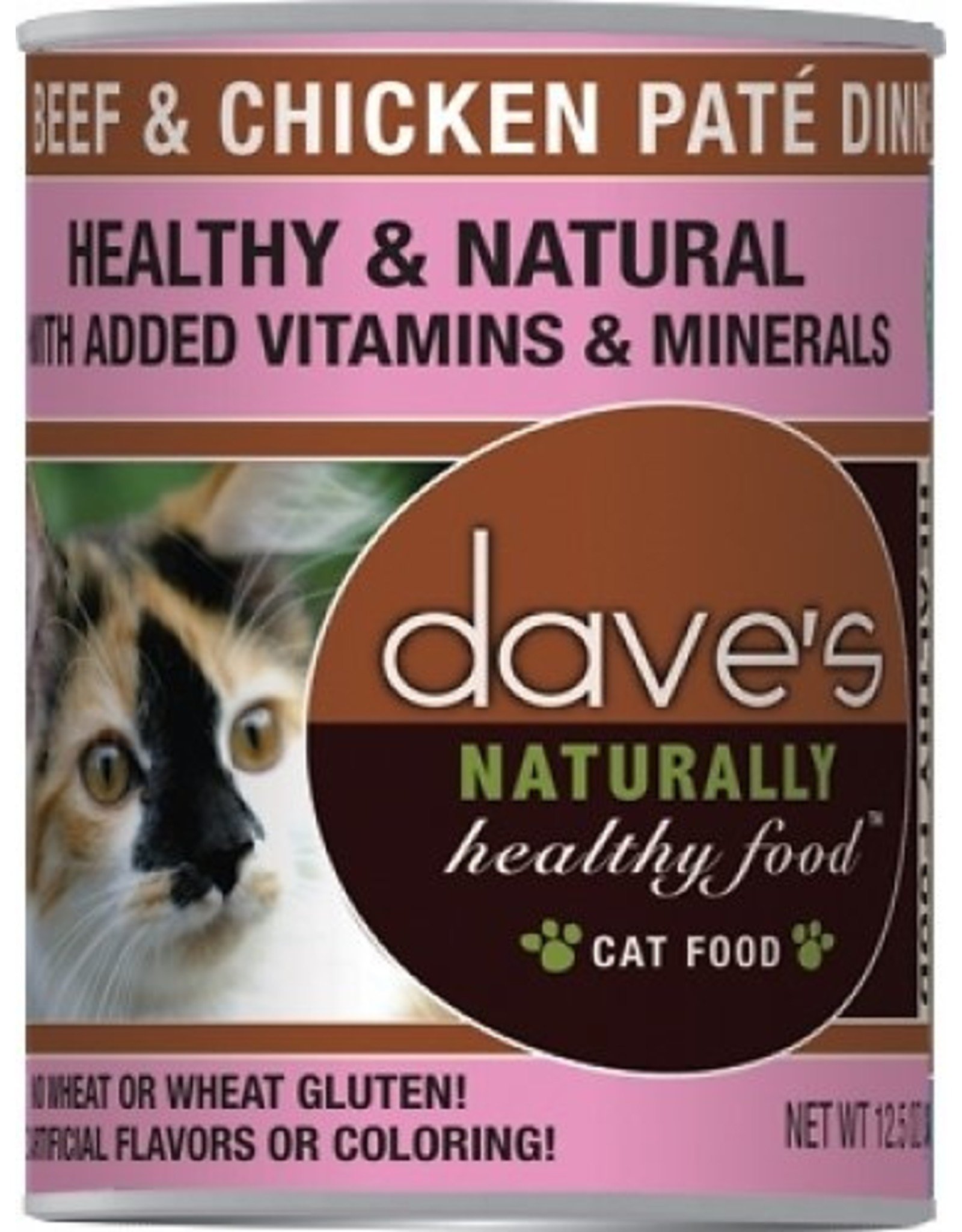Dave's Pet Food DAVE'S CAT NATURALLY HEALTHY FOOD BEEF & CHICKEN PATÉ DINNER