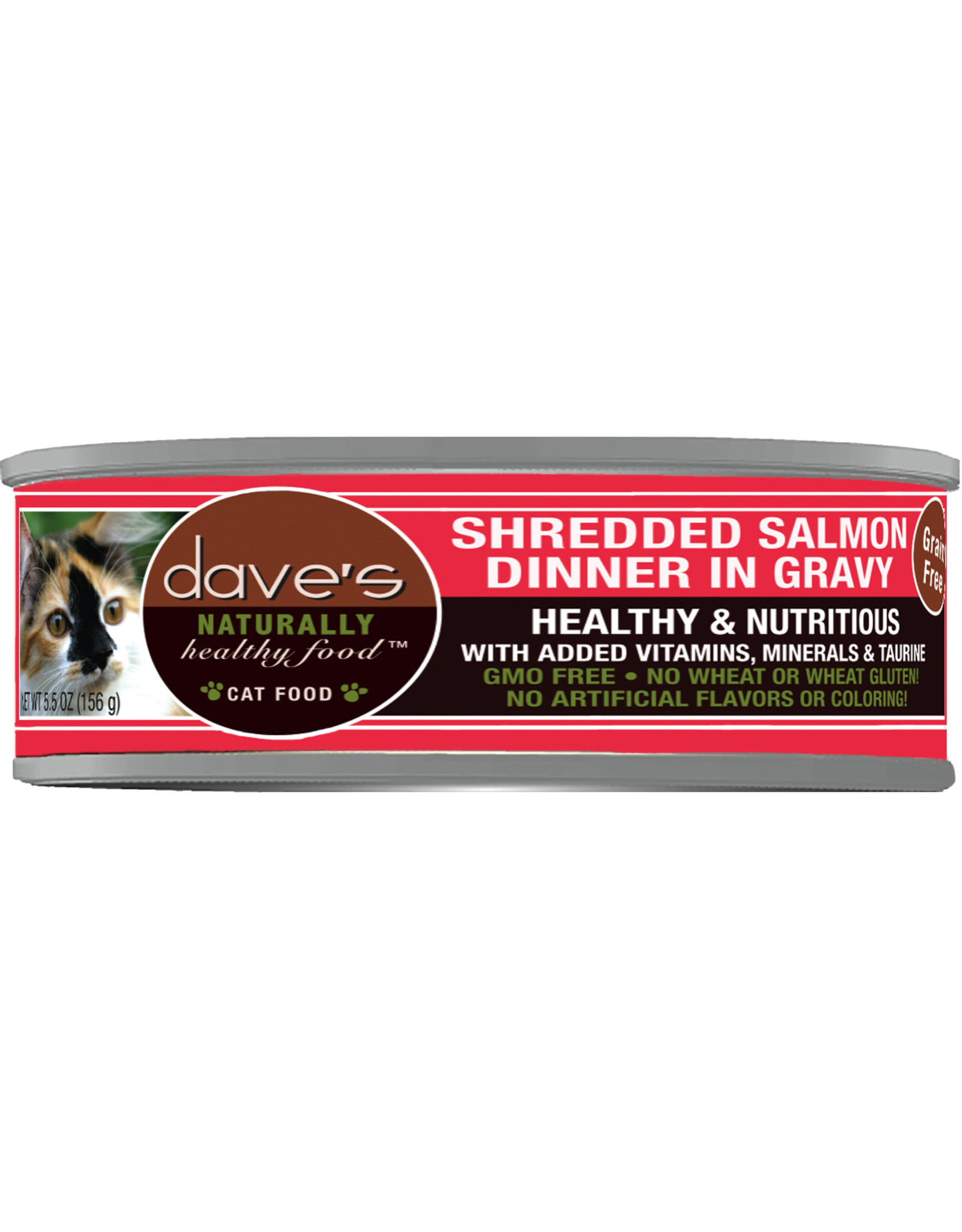 Dave's Pet Food DAVE'S CAT NATURALLY HEALTHY FOOD SHREDDED SALMON DINNER IN GRAVY 5.5OZ