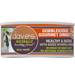 Dave's Pet Food DAVE'S CAT NATURALLY HEALTHY FOOD GOBBLEICIOUS GOURMET DINNER 5.5OZ