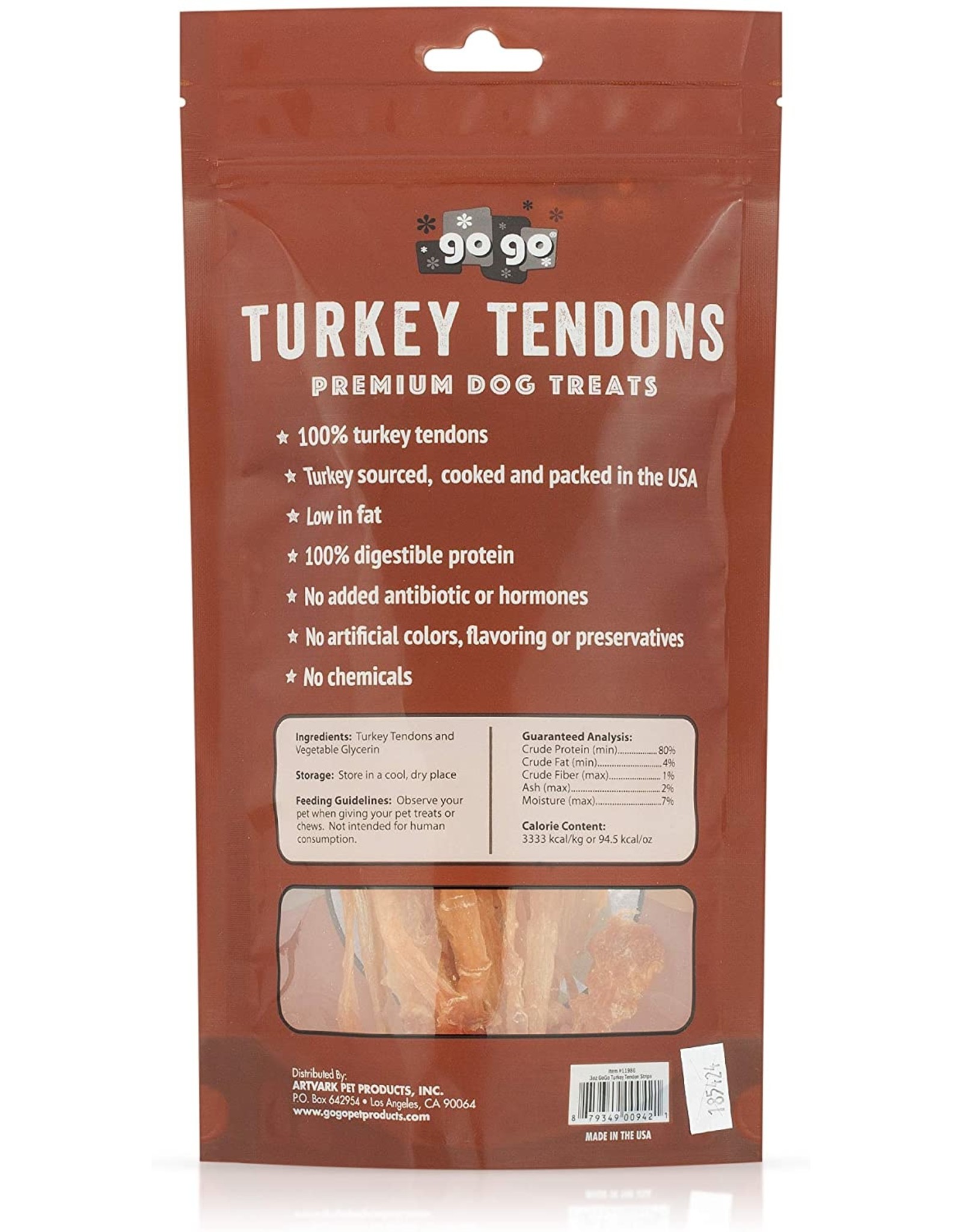 GoGo Pet Products GOGO 100% NATURAL TURKEY TENDONS 3OZ