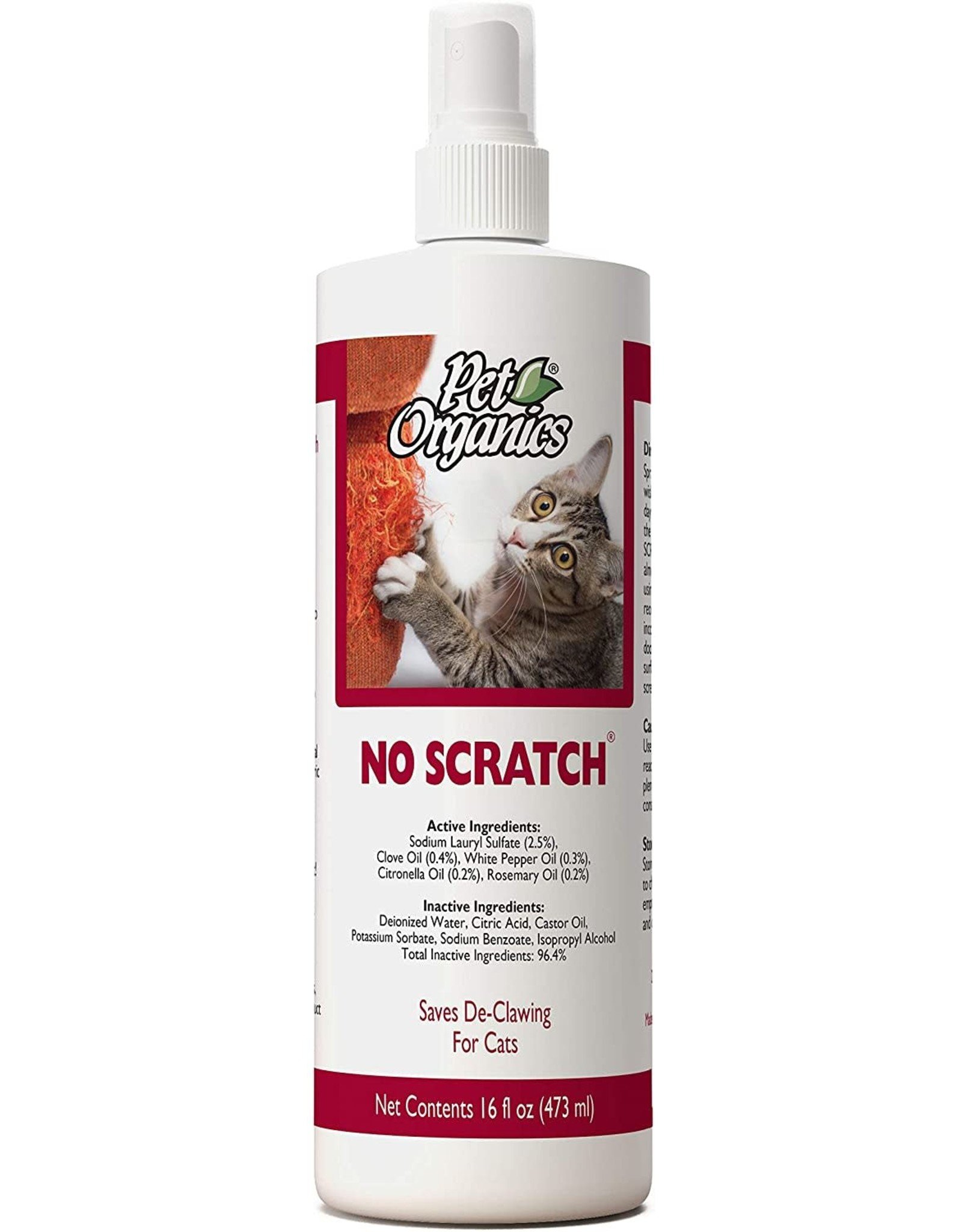 NaturVet NATURVET PET ORGANICS NO SCRATCH SPRAY FOR CATS 16OZ