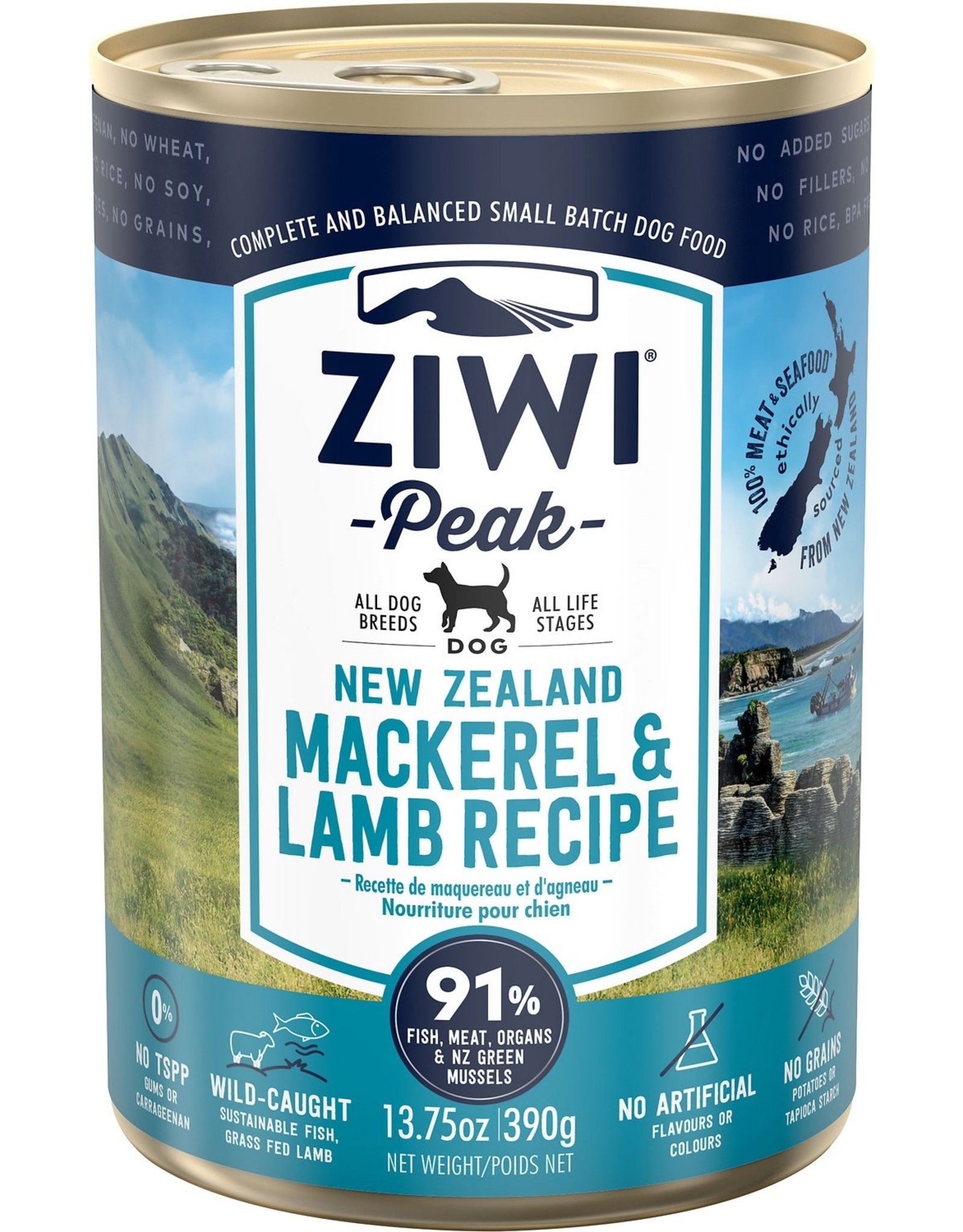 Ziwi Peak ZIWI PEAK DOG NEW ZEALAND MACKEREL & LAMB RECIPE 13.75OZ