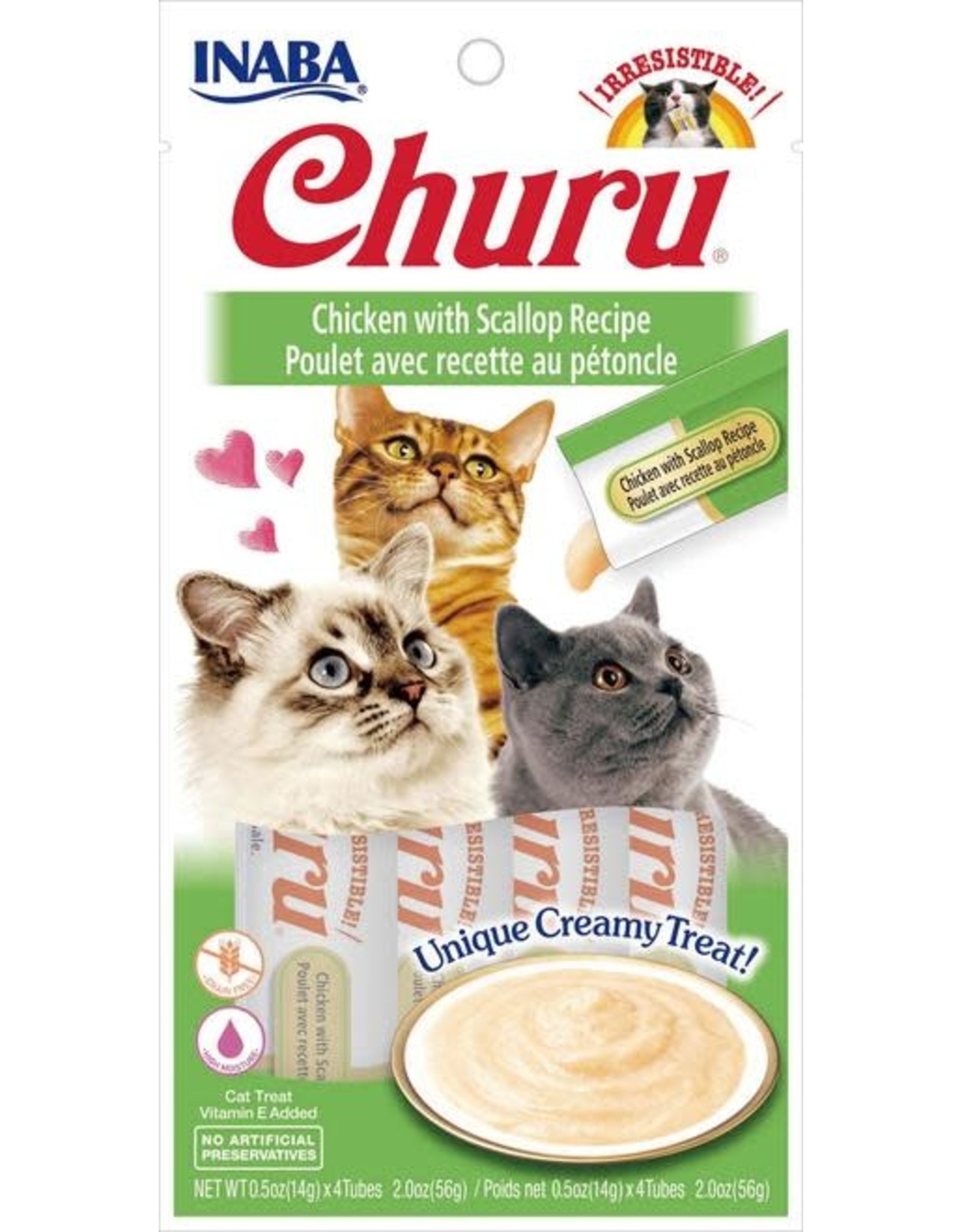 Inaba INABA CAT CHURU PURÉE CHICKEN WITH SCALLOP RECIPE 4-COUNT