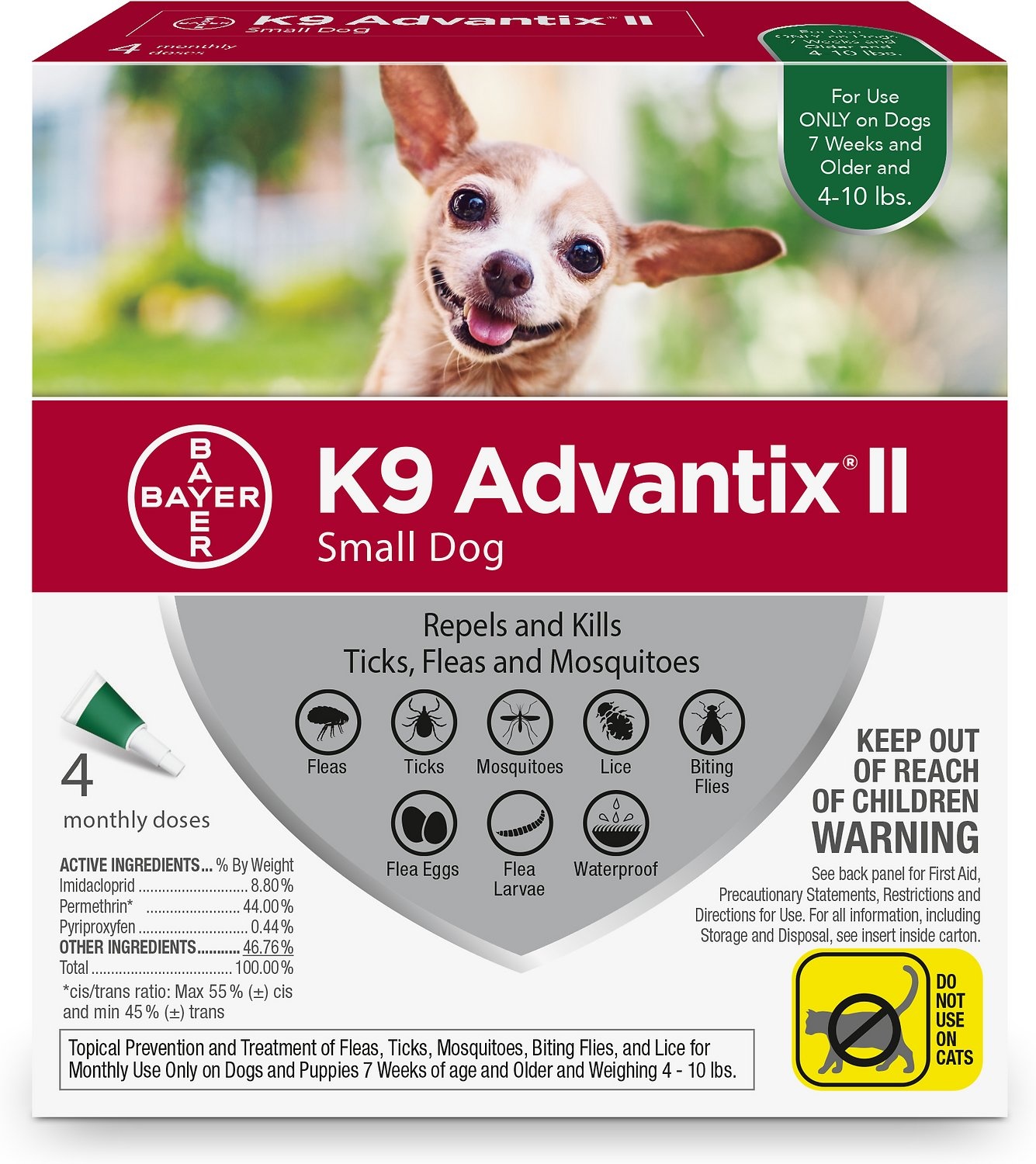 BAYER ADVANTIX II FOR DOGS FLEA & TICK TOPICAL SOLUTION 4 DOSES Rosie