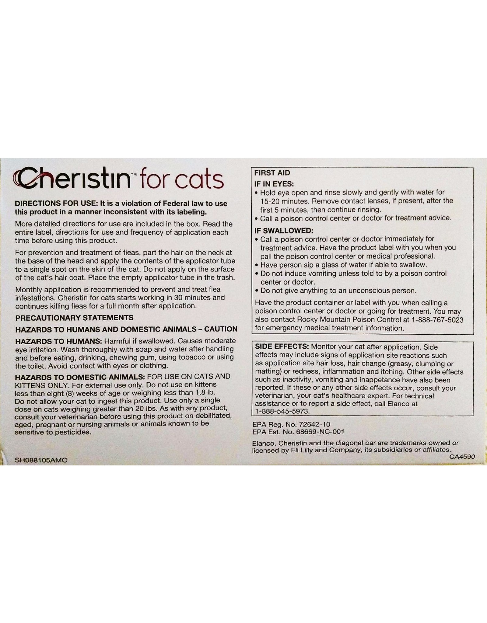Cheristin CHERISTIN FOR CATS SPINETORAM TOPICAL SOLUTION