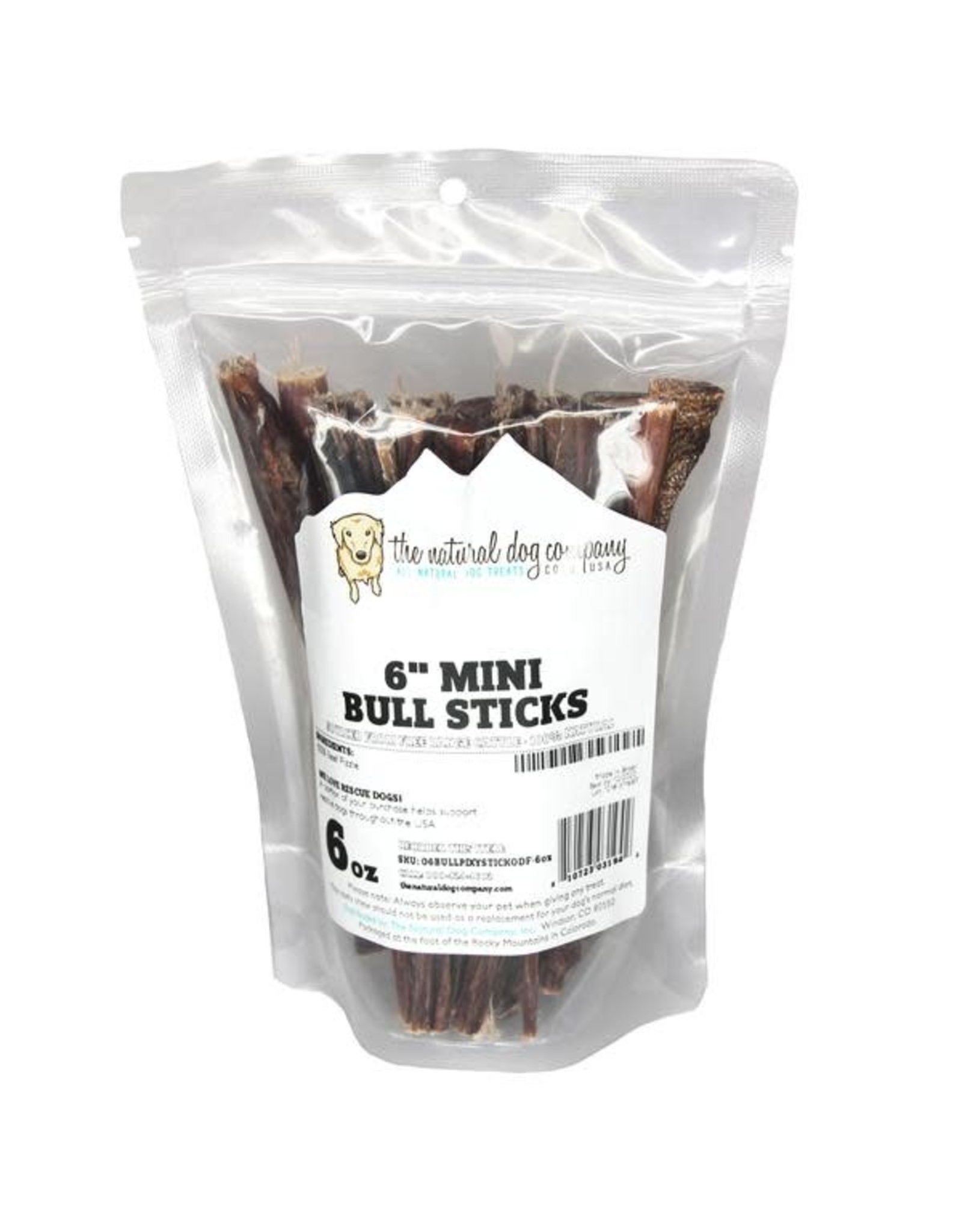 The Natural Dog Company THE NATURAL DOG COMPANY 6" MINI BULLY STICKS 6OZ BAG