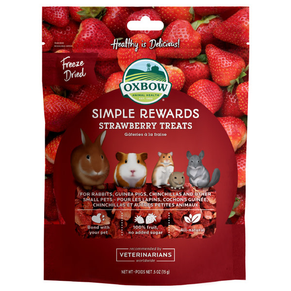 OXBOW SIMPLE REWARDS STRAWBERRY SMALL ANIMAL TREATS .5OZ Rosie Bunny Bean Urban Pet Provisions
