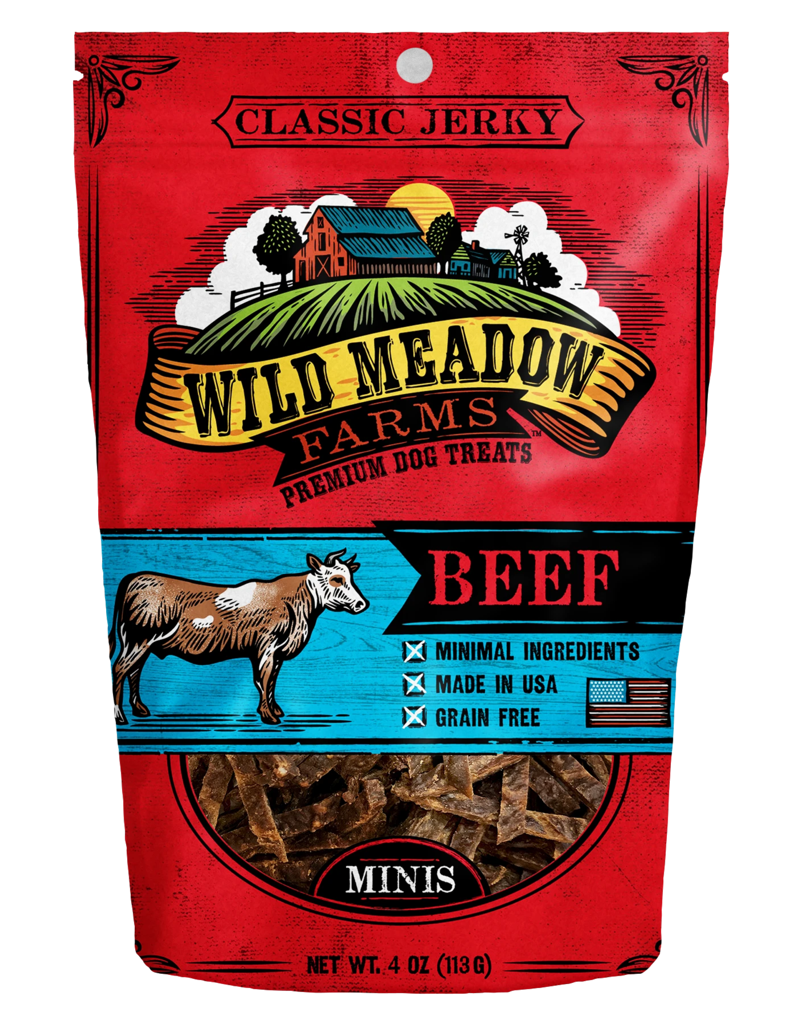 Wild Meadow Farms WILD MEADOW FARMS CLASSIC JERKY BEEF MINIS 4OZ