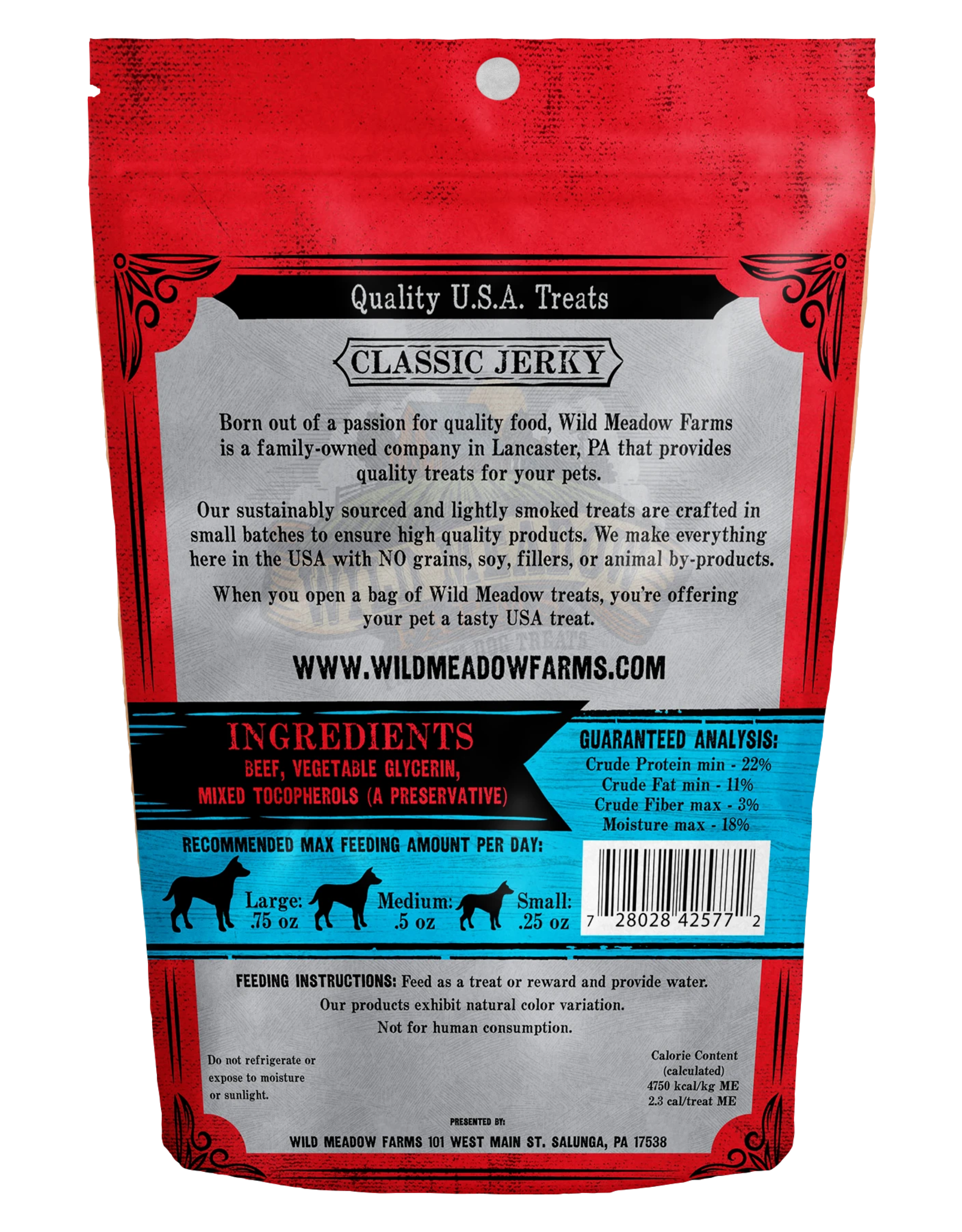 Wild Meadow Farms WILD MEADOW FARMS CLASSIC JERKY BEEF MINIS 4OZ