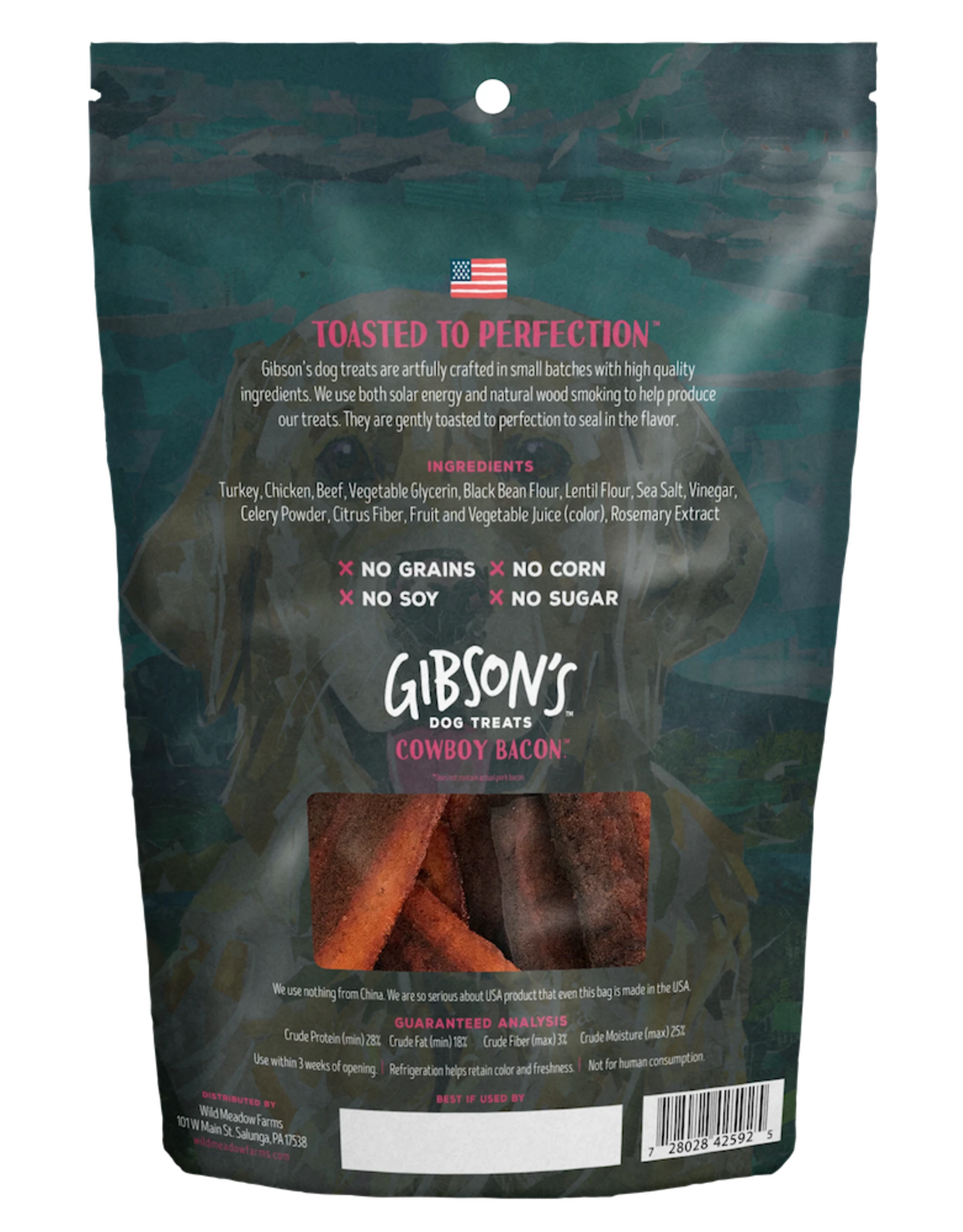 Wild Meadow Farms GIBSON'S COWBOY BACON WITH BEEF DOG TREATS 3OZ