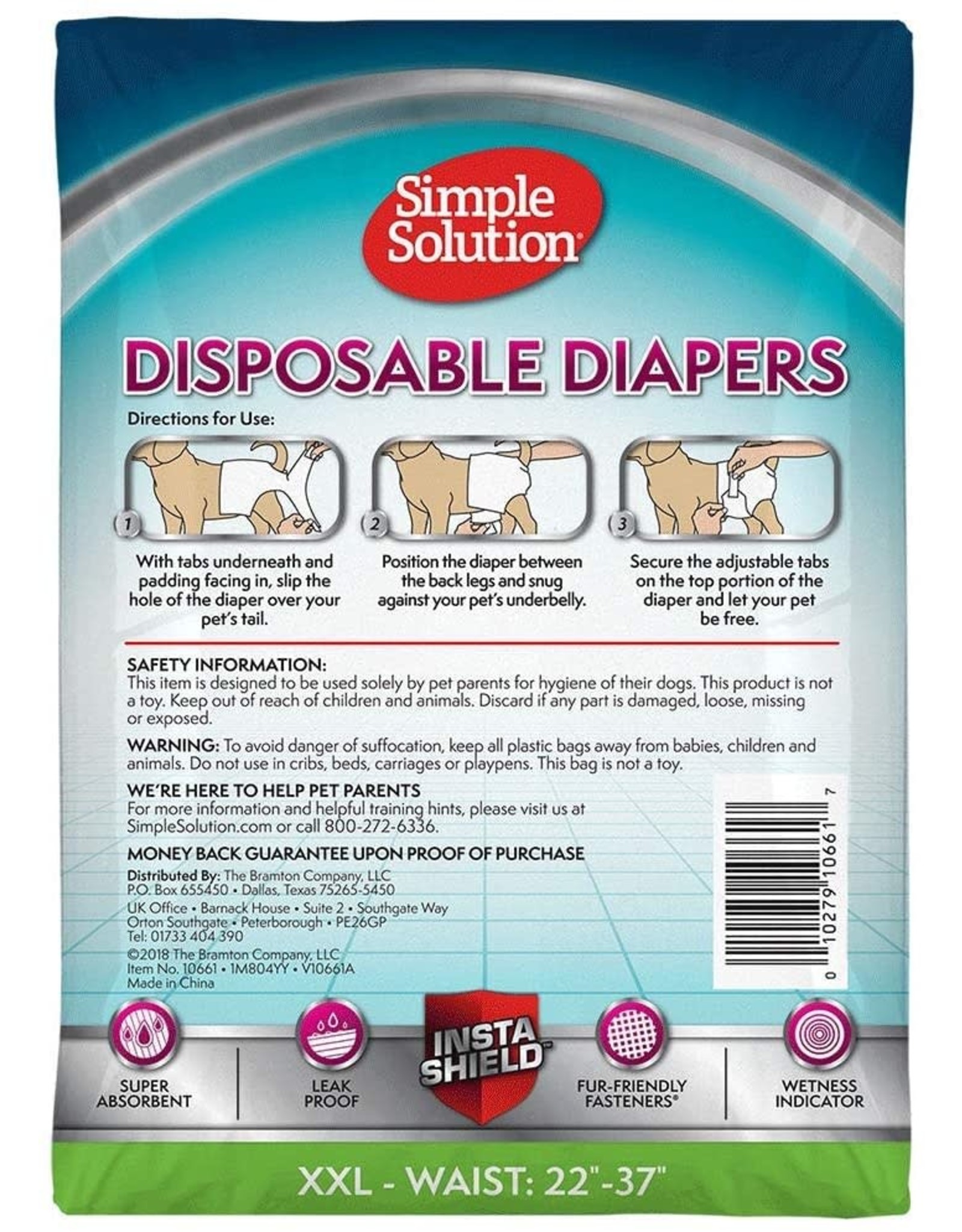 Bramton SIMPLE SOLUTION 12-COUNT DISPOSABLE DOG DIAPERS